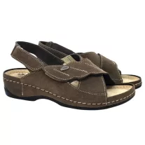2084 -es női Dr Feet bőr szandal - sotet barna