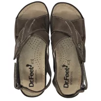 2084 -es női Dr Feet bőr szandal - sotet barna