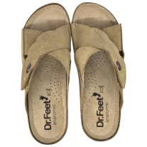 2085 -os női Dr Feet bőr papucs - vilagos barna