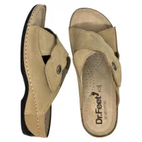 2085 -os női Dr Feet bőr papucs - vilagos barna