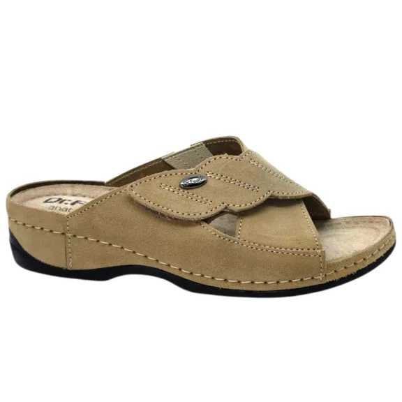 2085 -os női Dr Feet bőr papucs - vilagos barna 2085 -os női Dr Feet bőr papucs - vilagos barna