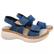 21002 -es női Dr Feet bőr papucs - kek