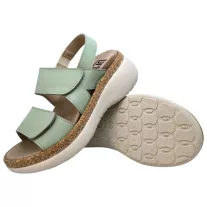 21002 -es női Dr Feet bőr papucs - menta zold