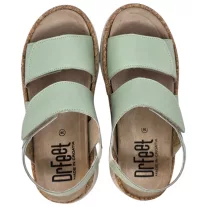21002 -es női Dr Feet bőr papucs - menta zold