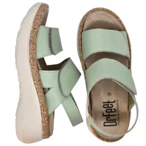 21002 -es női Dr Feet bőr papucs - menta zold