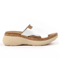 21005 -os női Dr Feet bőr papucs - feher