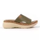 21005 -os női Dr Feet bőr papucs - oliva zold