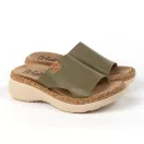 21005 -os női Dr Feet bőr papucs - oliva zold