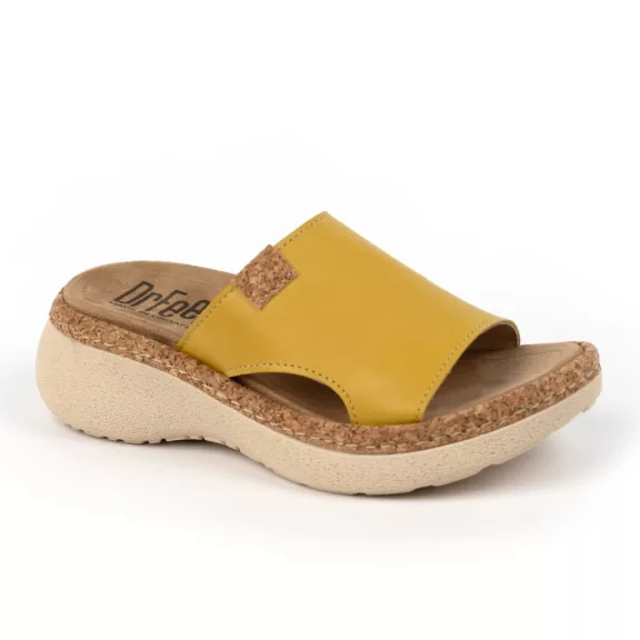 21005 -os női Dr Feet bőr papucs - mustar sarga 21005 -os női Dr Feet bőr papucs - mustar sarga