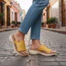 21005 -os női Dr Feet bőr papucs - mustar sarga 21005 -os női Dr Feet bőr papucs - mustar sarga