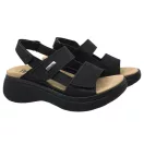 21007 -es női Dr Feet bőr papucs - fekete