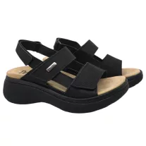 21007 -es női Dr Feet bőr papucs - fekete