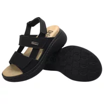 21007 -es női Dr Feet bőr papucs - fekete
