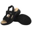21007 -es női Dr Feet bőr papucs - fekete