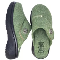 21008 -es női Dr Feet gyapju papucs - sotet zold