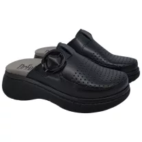 21011 -es női Dr Feet bőr papucs - fekete