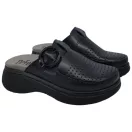 21011 -es női Dr Feet bőr papucs - fekete