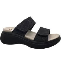 21012 -es női Dr Feet bőr papucs - fekete
