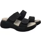 21012 -es női Dr Feet bőr papucs - fekete