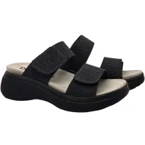 21012 -es női Dr Feet bőr papucs - fekete