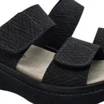 21012 -es női Dr Feet bőr papucs - fekete