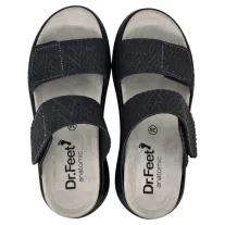 21012 -es női Dr Feet bőr papucs - fekete