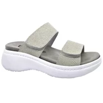 21012 -es női Dr Feet bőr papucs - vilagos szürke