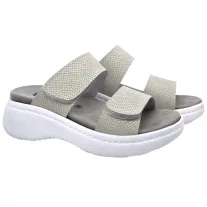 21012 -es női Dr Feet bőr papucs - vilagos szürke