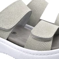 21012 -es női Dr Feet bőr papucs - vilagos szürke