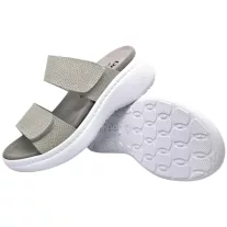 21012 -es női Dr Feet bőr papucs - vilagos szürke