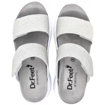 21012 -es női Dr Feet bőr papucs - vilagos szürke