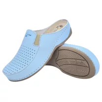 2106 -os női Dr Feet bőr papucs - vilagos kek