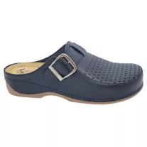 2107 -es női Dr Feet bőr papucs - sotet kek