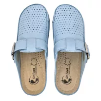 2107 -es női Dr Feet bőr papucs - vilagos kek