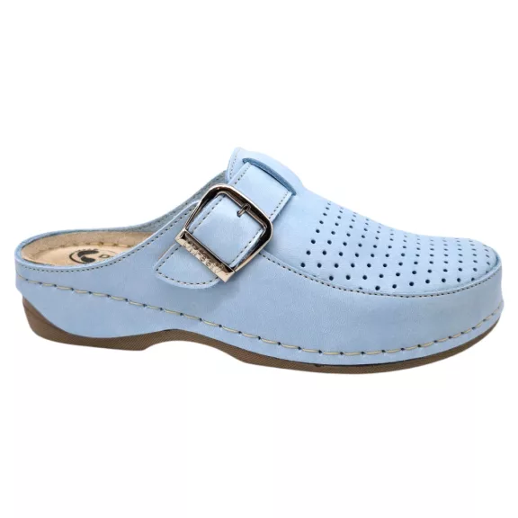 2107 -es női Dr Feet bőr papucs - vilagos kek 2107 -es női Dr Feet bőr papucs - vilagos kek