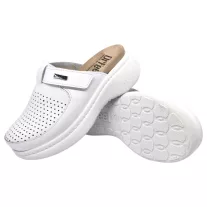 21301 -es női Dr Feet bőr papucs - feher