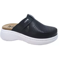 21301 -es női Dr Feet bőr papucs - fekete