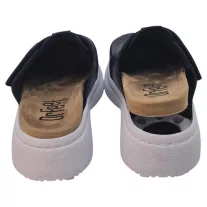 21301 -es női Dr Feet bőr papucs - fekete