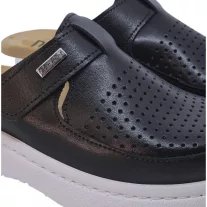 21301 -es női Dr Feet bőr papucs - fekete