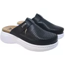 21301 -es női Dr Feet bőr papucs - fekete 21301 -es női Dr Feet bőr papucs - fekete