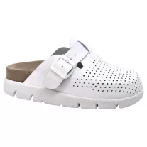 22100 -as női Dr Feet bőr papucs - feher