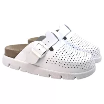 22100 -as női Dr Feet bőr papucs - feher