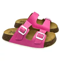 23003 -as női Dr Feet bőr papucs - ciklamen
