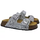 23003 -as női Dr Feet bőr papucs - feher zebra