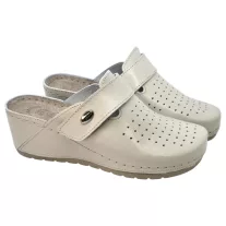 271 -es női Doss bőr papucs - beige