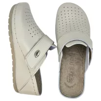 271 -es női Doss bőr papucs - beige