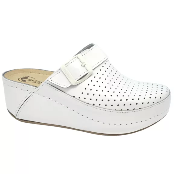 3021 -es női Dr Feet bőr papucs - feher 3021 -es női Dr Feet bőr papucs - feher