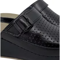 3021 -es női Dr Feet bőr papucs - fekete