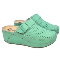 3021 -es női Dr Feet bőr papucs - zold