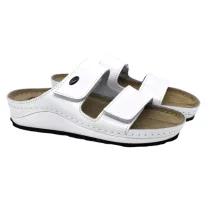 4001 -es női Dr Feet bőr papucs - feher